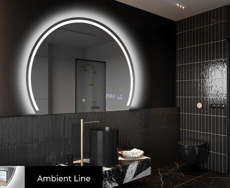 Elegant LED Halvcirkelformet Spejl - Til Badeværelse W223 #3