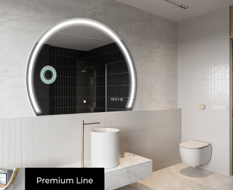 Elegant LED Halvcirkelformet Spejl - Til Badeværelse W223 #4