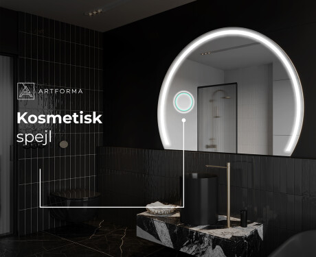 Elegant LED Halvcirkelformet Spejl - Til Badeværelse W223 #6