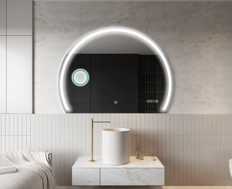 Elegant LED Halvcirkelformet Spejl - Til Badeværelse W223 #10