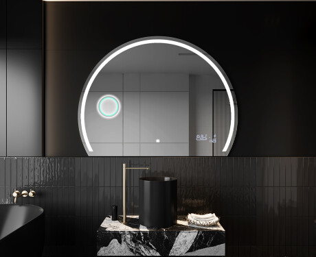 Elegant LED Halvcirkelformet Spejl - Til Badeværelse W223 #10