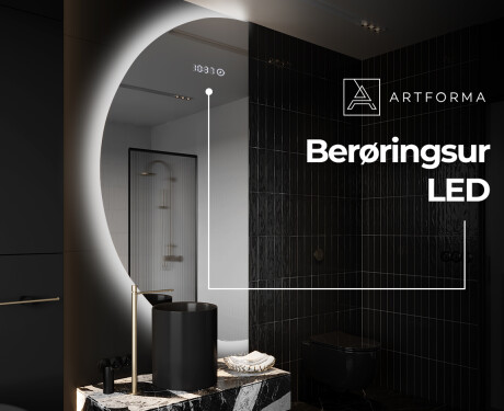 Elegant LED Halvcirkelformet Spejl - Til Badeværelse D221 #7