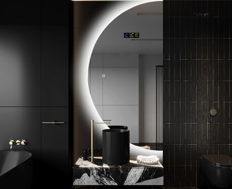 Elegant LED Halvcirkelformet Spejl - Til Badeværelse D221 #9