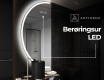 Elegant LED Halvcirkelformet Spejl - Til Badeværelse D222 #7
