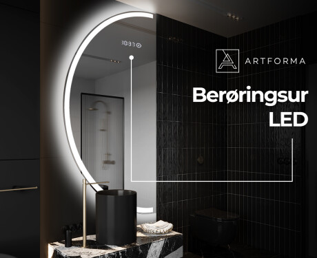 Elegant LED Halvcirkelformet Spejl - Til Badeværelse D222 #7