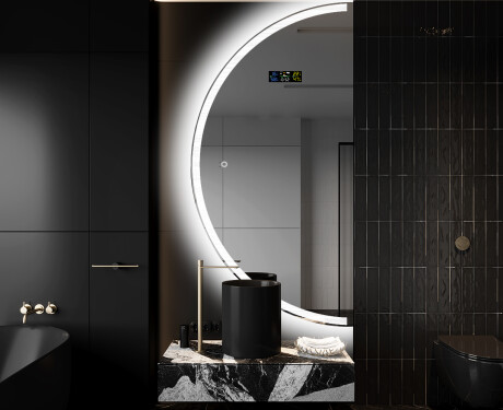 Elegant LED Halvcirkelformet Spejl - Til Badeværelse D222 #9