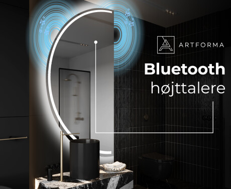 Elegant LED Halvcirkelformet Spejl - Til Badeværelse D223 #5