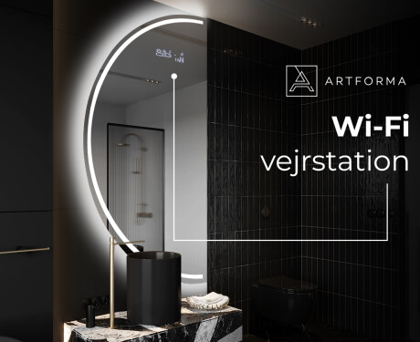 Elegant LED Halvcirkelformet Spejl - Til Badeværelse D223 #6