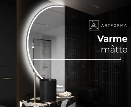 Elegant LED Halvcirkelformet Spejl - Til Badeværelse D223 #8