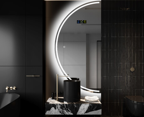 Elegant LED Halvcirkelformet Spejl - Til Badeværelse D223 #9
