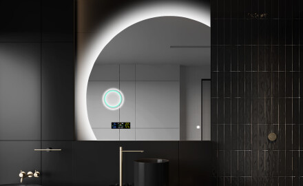 Elegant LED Halvcirkelformet Spejl - Til Badeværelse X221