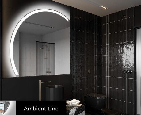 Elegant LED Halvcirkelformet Spejl - Til Badeværelse X222