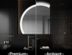 Elegant LED Halvcirkelformet Spejl - Til Badeværelse X222
