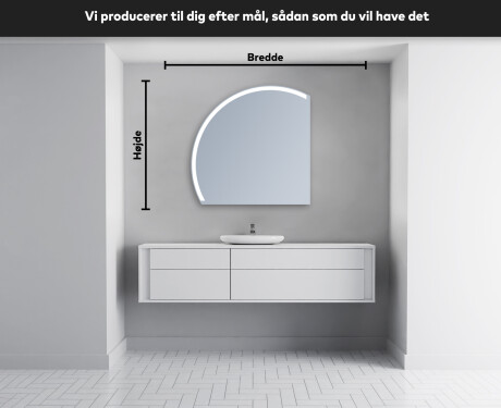 Elegant LED Halvcirkelformet Spejl - Til Badeværelse X222 #4
