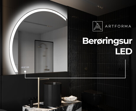 Elegant LED Halvcirkelformet Spejl - Til Badeværelse X222 #7