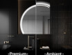 Elegant LED Halvcirkelformet Spejl - Til Badeværelse X223
