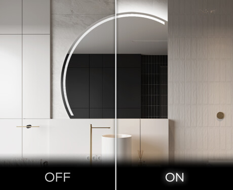 Elegant LED Halvcirkelformet Spejl - Til Badeværelse X223 #3