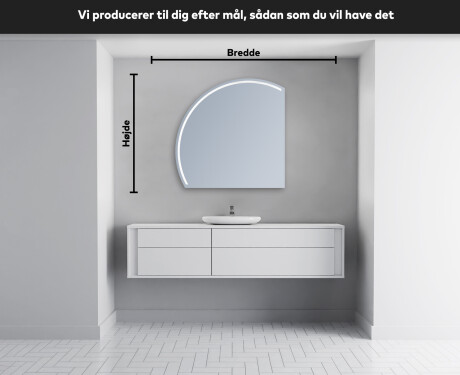 Elegant LED Halvcirkelformet Spejl - Til Badeværelse X223 #4