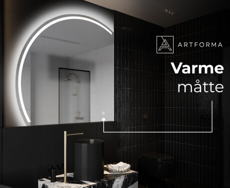 Elegant LED Halvcirkelformet Spejl - Til Badeværelse X223 #8