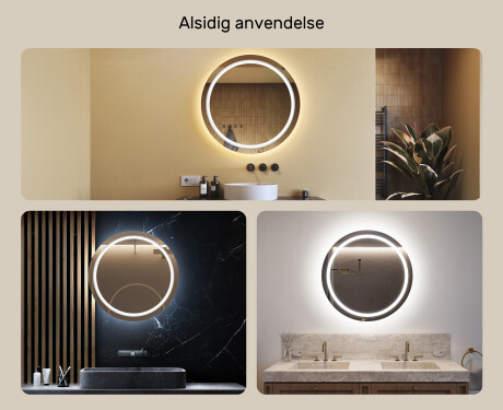 Rundt vægspejle med LED lys 80cm med koldt LED-lys 7000K, varmt lys 3000K eller neutralt lys 4500K #2