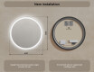 Rundt vægspejle med LED lys 60cm med koldt LED-lys 7000K, varmt lys 3000K eller neutralt lys 4500K #7