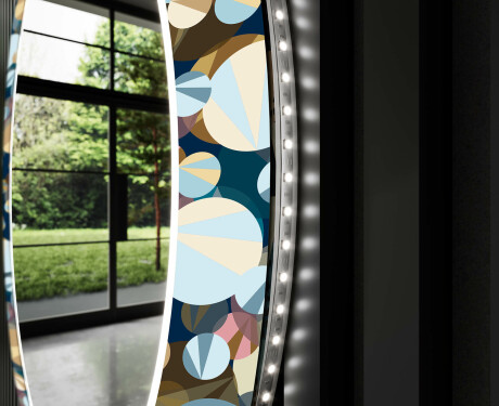 Rundt dekorativt spejl med LED baggrundsbelysning til entreen - ball #11