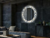 Rundt dekorativt spejl med LED baggrundsbelysning til stuen - donuts #2