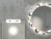 Rundt dekorativt spejl med LED baggrundsbelysning til stuen - donuts #4