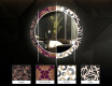 Rundt dekorativt spejl med LED baggrundsbelysning til stuen - donuts #6