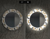 Rundt dekorativt spejl med LED baggrundsbelysning til stuen - donuts #7