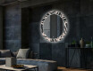 Rundt dekorativt spejl med LED baggrundsbelysning til stuen - lines #2