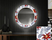 Rundt dekorativt spejl med LED baggrundsbelysning til entreen - sea flowers #1