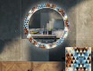 Rundt dekorativt spejl med LED baggrundsbelysning til stuen - color triangles #1