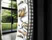 Rundt dekorativt spejl med LED baggrundsbelysning til entreen - golden flowers #11