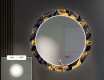 Rundt dekorativt spejl med LED baggrundsbelysning til entreen - autumn jungle #4