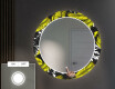Rundt dekorativt spejl med LED baggrundsbelysning til entreen - gold jungle #4