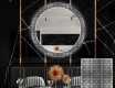 Rundt dekorativt spejl med LED baggrundsbelysning til spisestuen - black and white mosaic #1