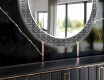 Rundt dekorativt spejl med LED baggrundsbelysning til spisestuen - black and white mosaic #11