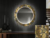 Rundt designer spejl med lys til entre - Ancient pattern