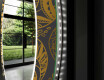 Rundt designer spejl med lys til entre - Ancient pattern #11