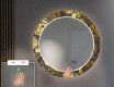 Rundt designer spejl med lys til entre - Ancient pattern #5