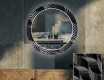 Rundt dekorative spejle med lys til stuen - Dark wave #1
