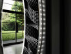 Rundt dekorativt spejl med LED baggrundsbelysning til stuen - dark wave #11