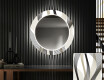 Rundt dekorativt spejl med LED baggrundsbelysning til entreen - waves #1