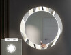 Rundt dekorativt spejl med LED baggrundsbelysning til entreen - waves #4