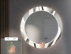 Rundt dekorativt spejl med LED baggrundsbelysning til entreen - waves #5