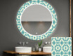 Rundt designer spejl med lys til badeværelse - Abstract seamless