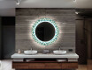 Rundt designer spejl med lys til badeværelse - Abstract seamless #12