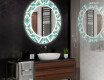 Rundt dekorativt spejl med LED baggrundsbelysning til badeværelset - abstract seamless #2