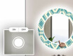 Rundt dekorativt spejl med LED baggrundsbelysning til badeværelset - abstract seamless #4